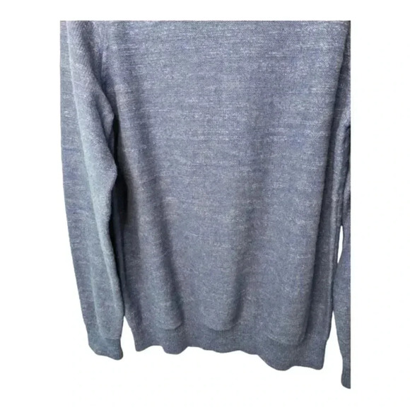 VTG L.L. Bean Mens 100% Organic Cotton Long Sleeve Blue Crewneck Sweater Size M - Picture 6 of 12